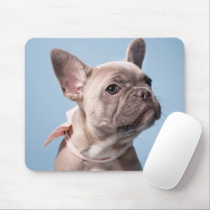 Cutest Baby Animals French Bulldog Pink Bow Mouse Pad