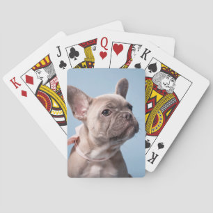 Cutest Baby Animals French Bulldog Pink Bow Poker Cards
