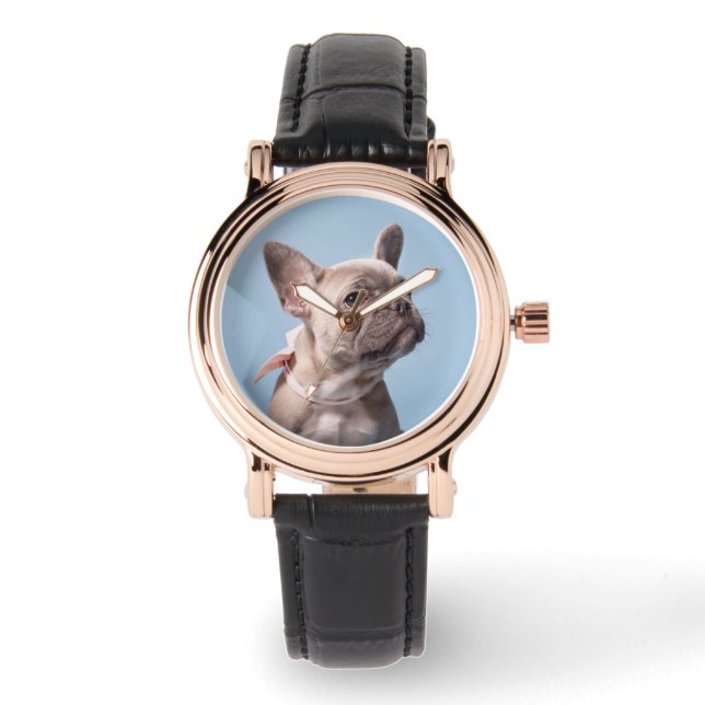 Cutest Baby Animals | French Bulldog Pink Bow Watch (Front)