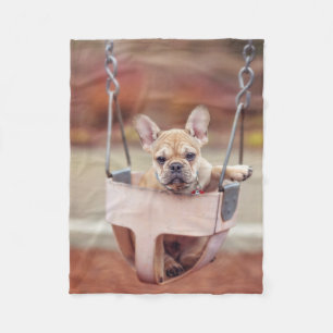 Cutest Baby Animals French Bulldog Playground Fleece Blanket