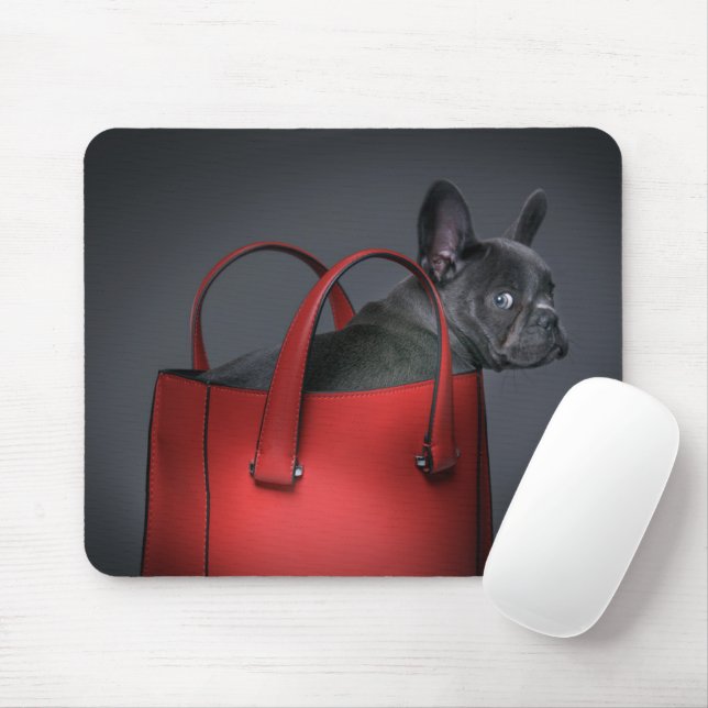 Cutest Baby Animals | French Bulldog Red Hand Bag Mouse Pad (With Mouse)