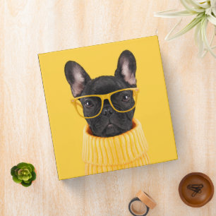 Cutest Baby Animals   French Bulldog Sunglasses 3 Ring Binder