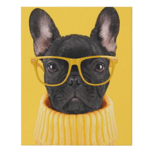 Cutest Baby Animals  French Bulldog Sunglasses Faux Canvas Print