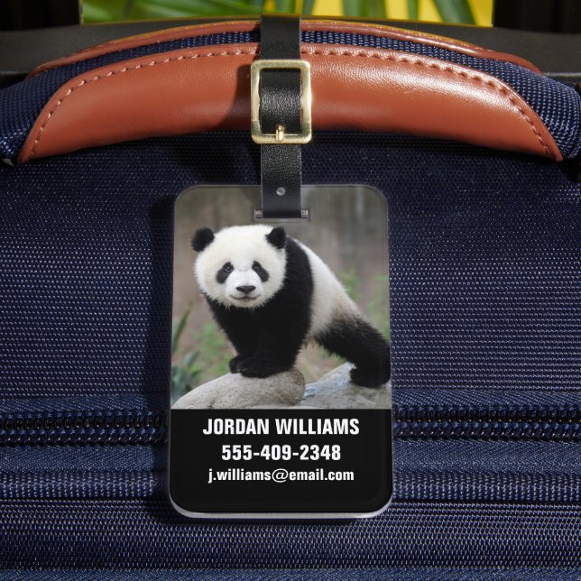 Cutest Baby Animals | Giant Panda Baby Luggage Tag (Front Insitu 2)