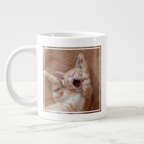 Cutest Baby Animals  Ginger Kitten Yawning Giant Coffee Mug