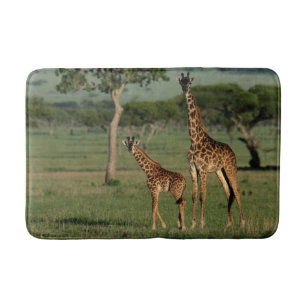 Cutest Baby Animals   Giraffe Calf & Mama Bath Mat