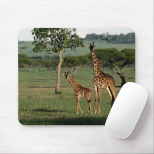 Cutest Baby Animals Giraffe Calf & Mama Mouse Pad