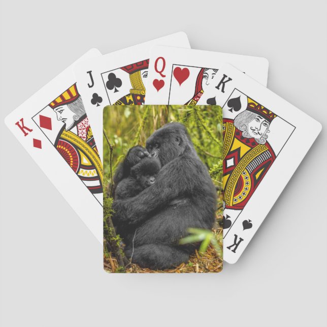 Cutest Baby Animals | Gorilla & Baby Poker Cards (Back)