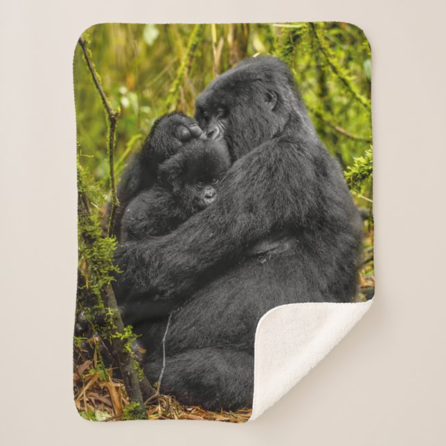 Cutest Baby Animals | Gorilla & Baby Sherpa Blanket (Front)