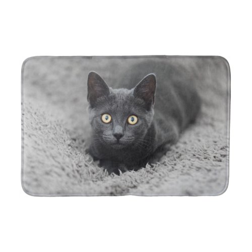 Cutest Baby Animals  Grey Cat Bath Mat