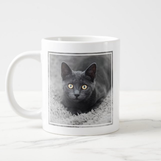 Cutest Baby Animals | Grey Cat Giant Coffee Mug (Left)