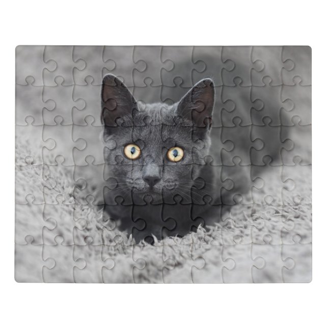 Cutest Baby Animals | Grey Cat Jigsaw Puzzle (Puzzle Horizontal)