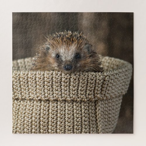 Cutest Baby Animals  Hedgehog in a Basket Jigsaw Puzzle