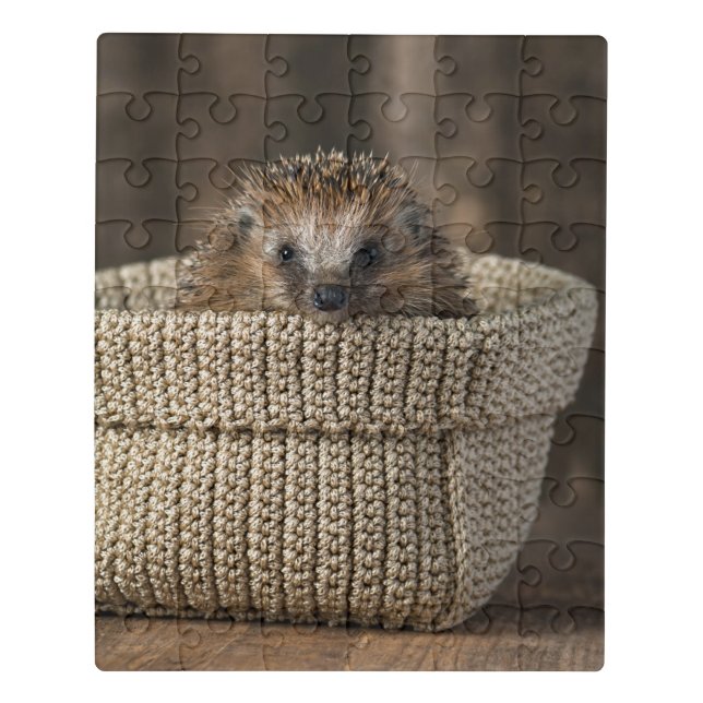Cutest Baby Animals | Hedgehog in a Basket Jigsaw Puzzle (Puzzle Vertical)