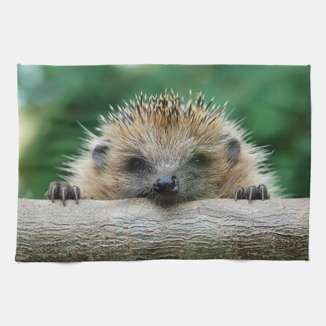 Cutest Baby Animals | Hedgehog Smile Kitchen Towel (Horizontal)