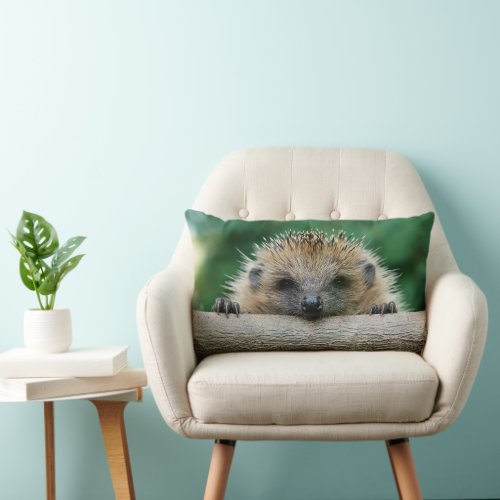 Cutest Baby Animals  Hedgehog Smile Lumbar Pillow