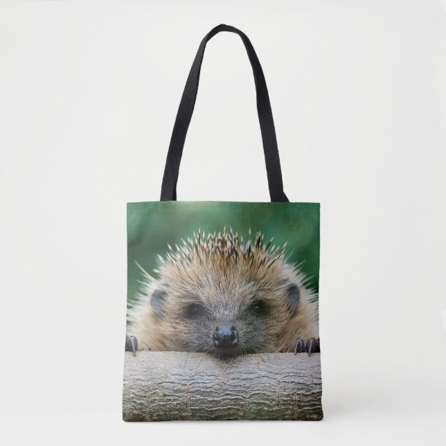 Cutest Baby Animals | Hedgehog Smile Tote Bag (Front)