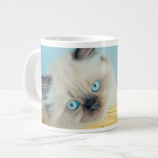 Cutest Baby Animals | Himalayan Seal Point Cat Giant Coffee Mug (Front Left)