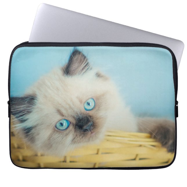 Cutest Baby Animals | Himalayan Seal Point Cat Laptop Sleeve (Front)