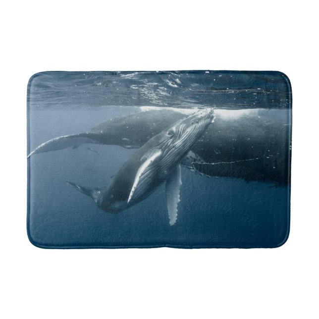 Cutest Baby Animals | Humpback Whale Calf Bath Mat (Front)