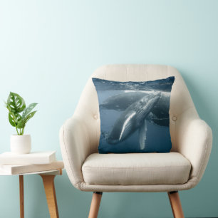 Cutest Baby Animals Humpback Whale Calf Throw Pillow