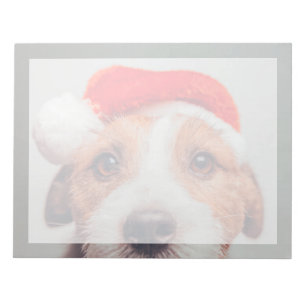 Cutest Baby Animals Jack Russell Dog Santa Claus Notepad