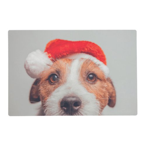 Cutest Baby Animals  Jack Russell Dog Santa Claus Placemat