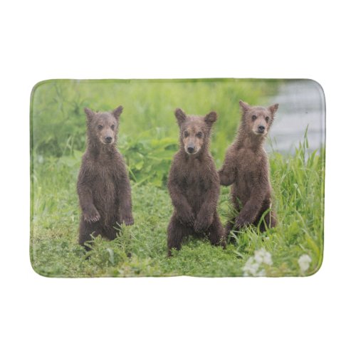 Cutest Baby Animals  Kamchatka Brown Bear Cubs Bath Mat