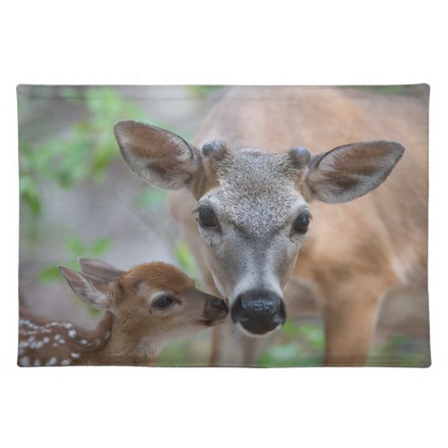 Cutest Baby Animals  Key Deer Stag  Fawn Cloth Placemat