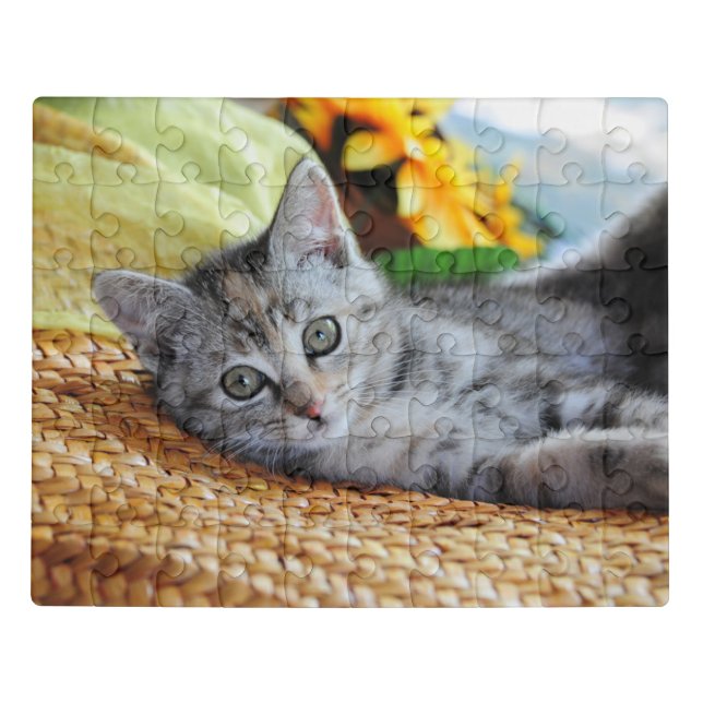 Cutest Baby Animals | Kitten Lounging Jigsaw Puzzle (Puzzle Horizontal)