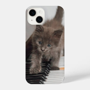 Cutest Baby Animals Kitten on Piano iPhone 14 Case