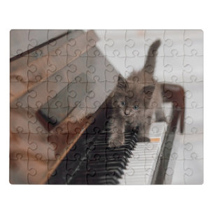 Cutest Baby Animals Kitten on Piano Jigsaw Puzzle