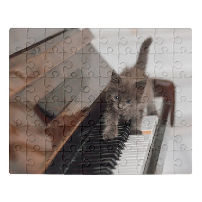 Cutest Baby Animals | Kitten on Piano Jigsaw Puzzle (Puzzle Horizontal)