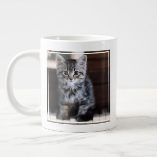 Cutest Baby Animals Kitten on Piano Keys Giant Coffee Mug
