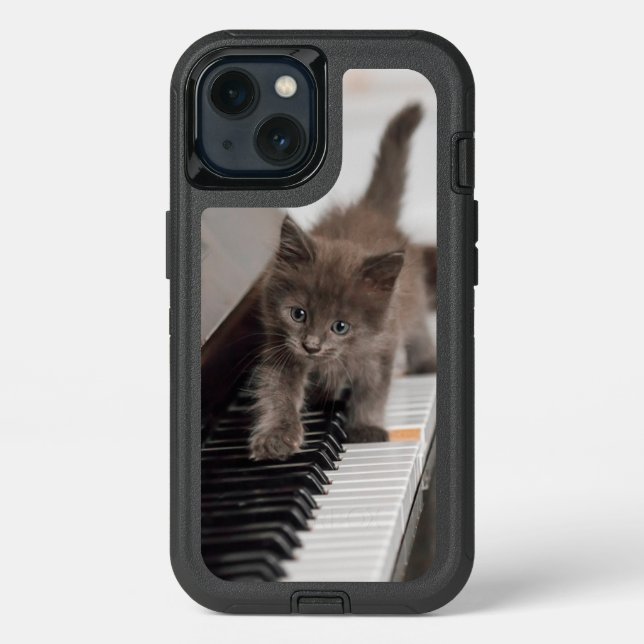 Cutest Baby Animals | Kitten on Piano Otterbox iPhone Case (Back)