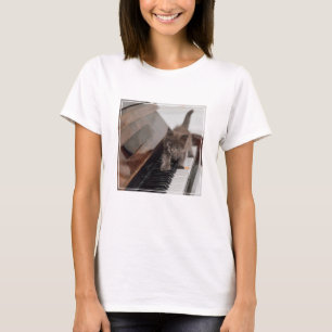 Cutest Baby Animals   Kitten on Piano T-Shirt