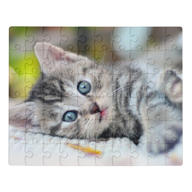 Cutest Baby Animals | Kitten With Blue Eyes Jigsaw Puzzle (Puzzle Horizontal)