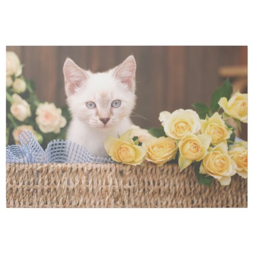 Cutest Baby Animals  Kitten  Yellow Roses Gallery Wrap