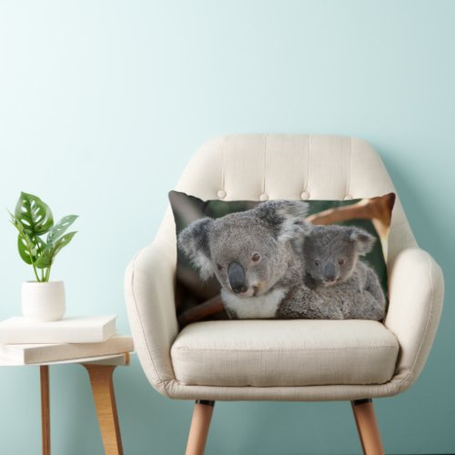 Cutest Baby Animals  Koala and Joey Lumbar Pillow