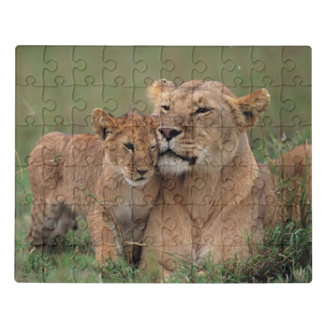 Cutest Baby Animals | Lion Cub & Mother Jigsaw Puzzle (Puzzle Horizontal)