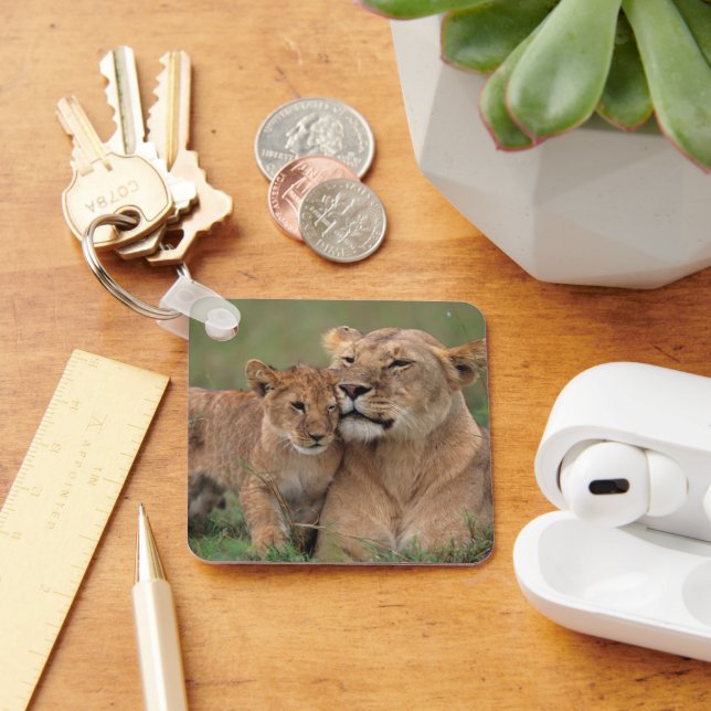 Cutest Baby Animals | Lion Cub & Mother Keychain (Desk)