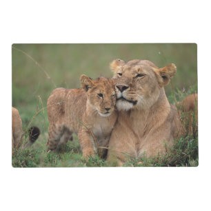 Cutest Baby Animals   Lion Cub & Mother Placemat