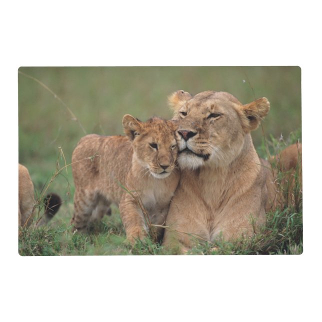 Cutest Baby Animals | Lion Cub & Mother Placemat (Front)