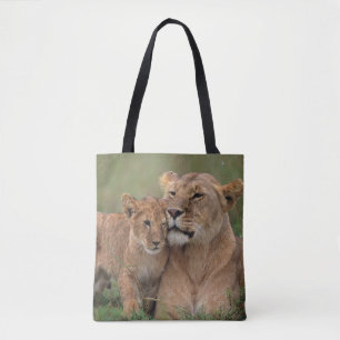Cutest Baby Animals   Lion Cub & Mother Tote Bag