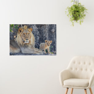 Cutest Baby Animals Lion Dad & Cub Foam Board
