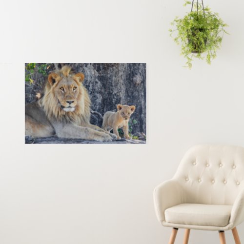 Cutest Baby Animals  Lion Dad  Cub Foam Board