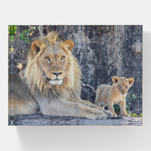 Cutest Baby Animals Lion Dad & Cub Paperweight