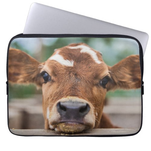 Cutest Baby Animals  Little Cow Calf Laptop Sleeve