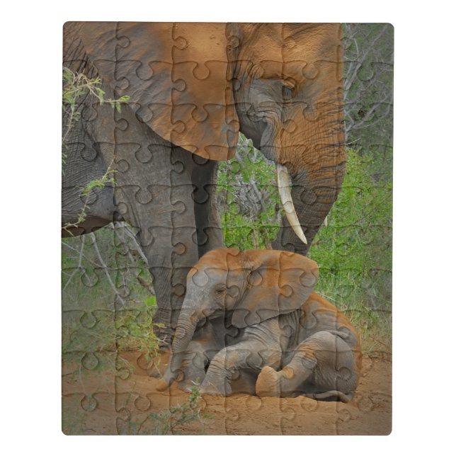 Cutest Baby Animals | Mama Elephant & Baby Jigsaw Puzzle (Puzzle Vertical)