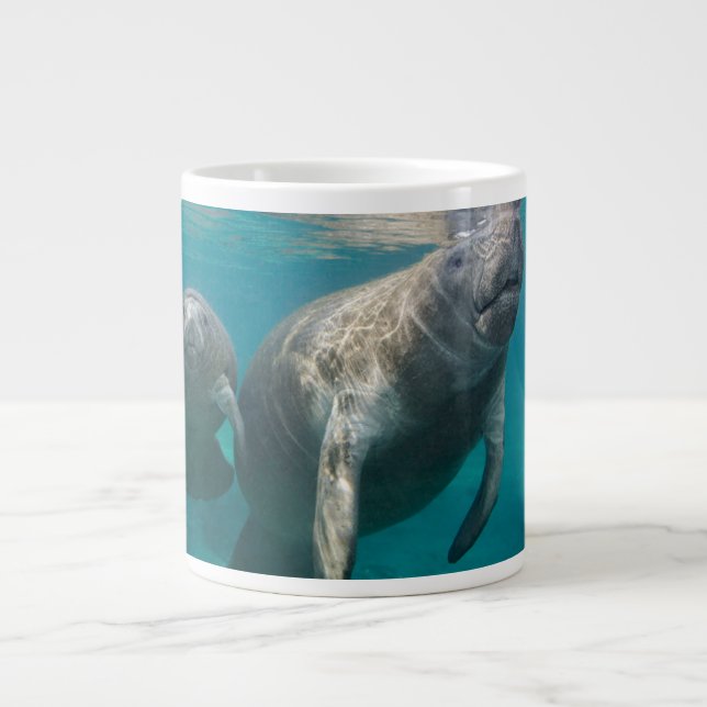 Cutest Baby Animals | Manatee & Baby Giant Coffee Mug (Front)